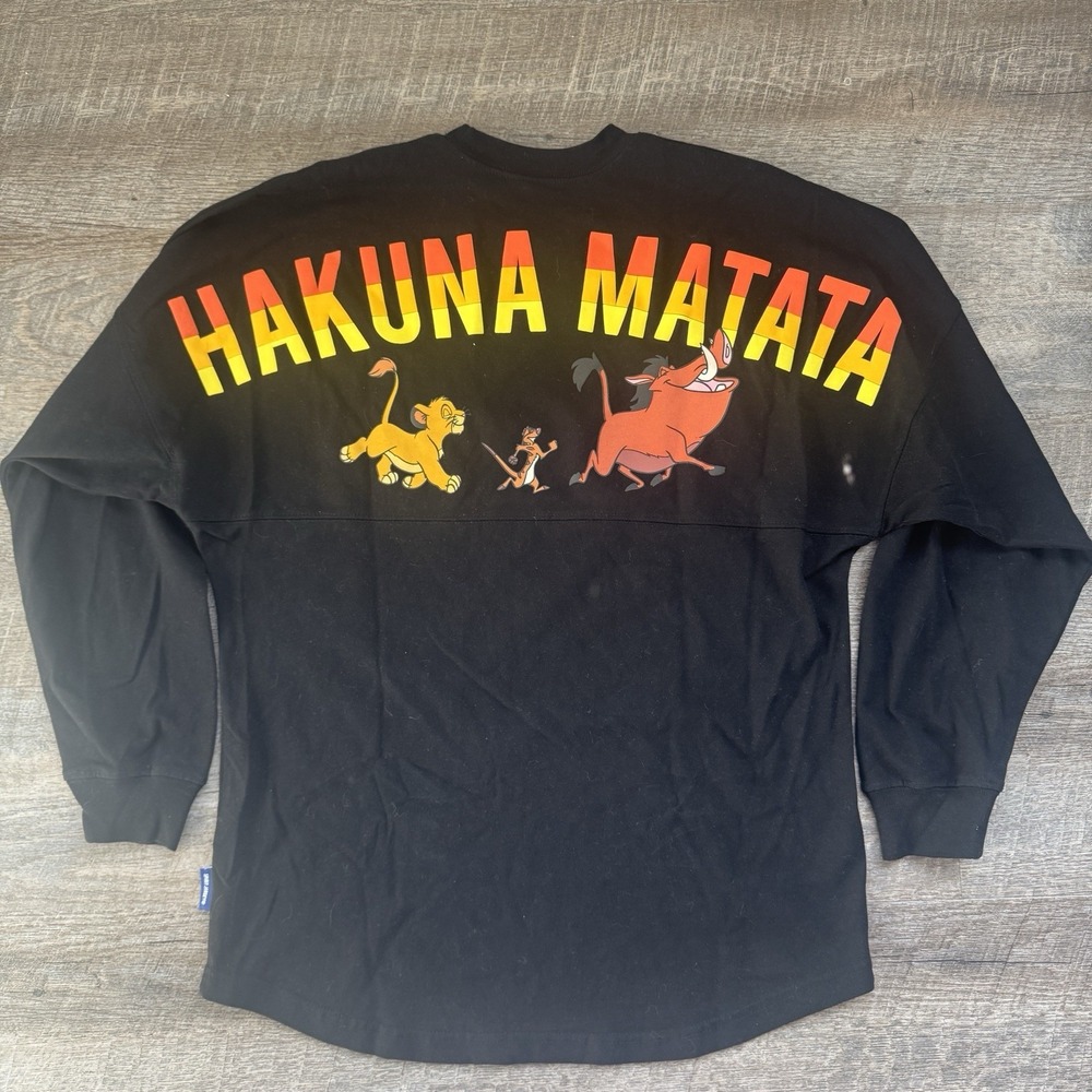Disney The Lion King Spirit Jersey Shirt‎ Sz XS Hakuna Matata Timone Pumba Black